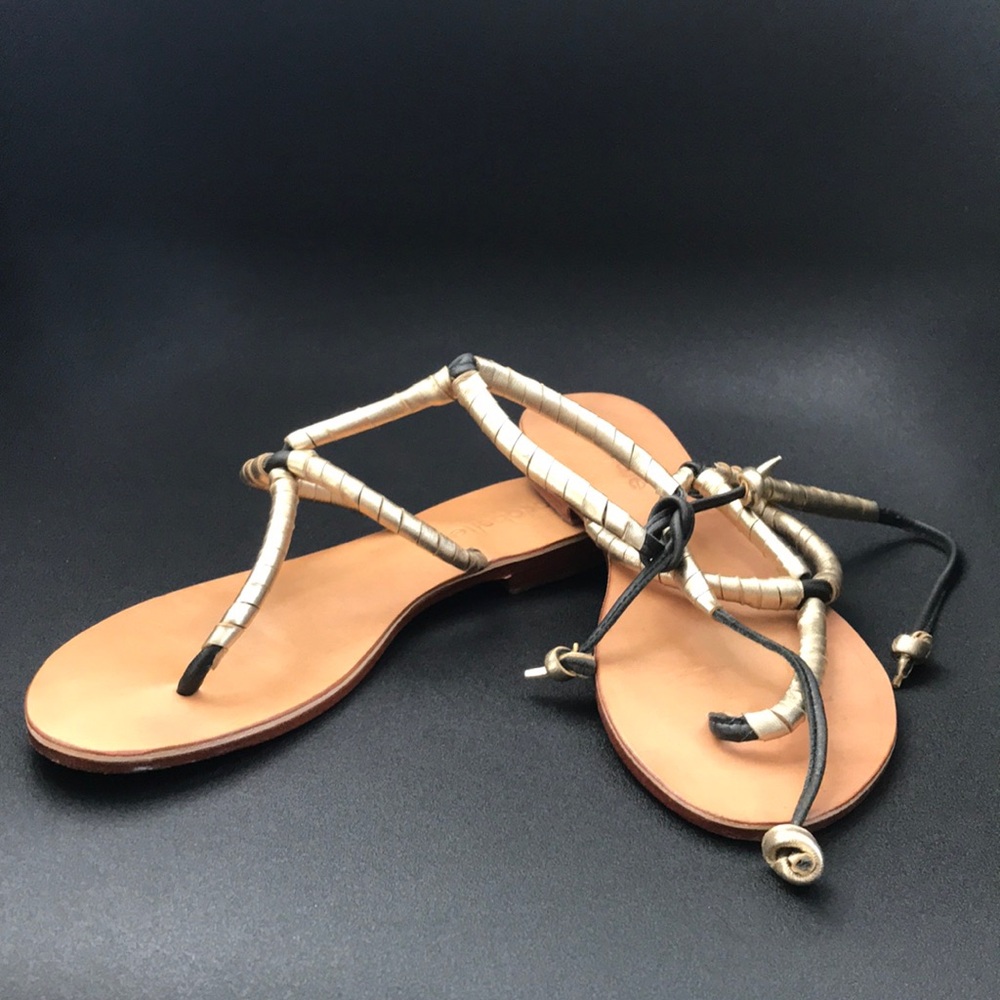 Cocobelle Black and gold leather sandals